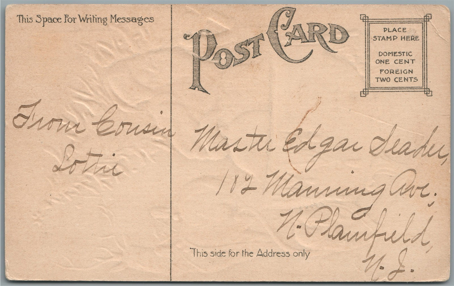 CHRISTMAS SANTA w/ DEER DRAWN CART ANTIQUE POSTCARD