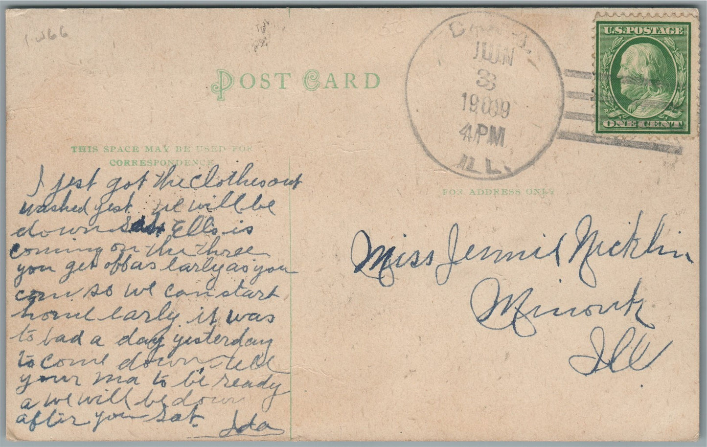 BLOOMINGTON IL RESERVOIR ANTIQUE POSTCARD