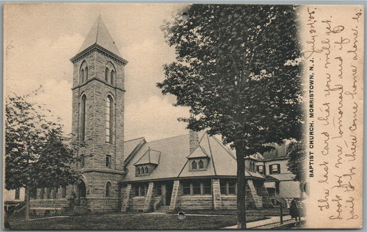 MORRISTOWN NJ BAPTIST CHURCH ANTIQUE POSTCARD