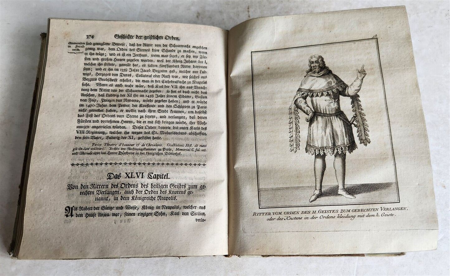 1756 ILLUSTRATED COSTUME HISTORY of MONKS & KNIGHTS for both sexes antique
