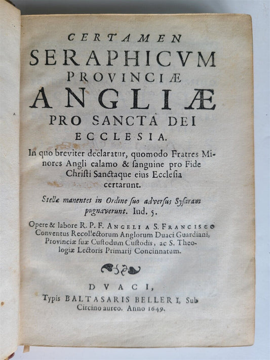 1649 ENGLISH FRANCISCAN WRITINGS antique missionary in Japan India & Morocco