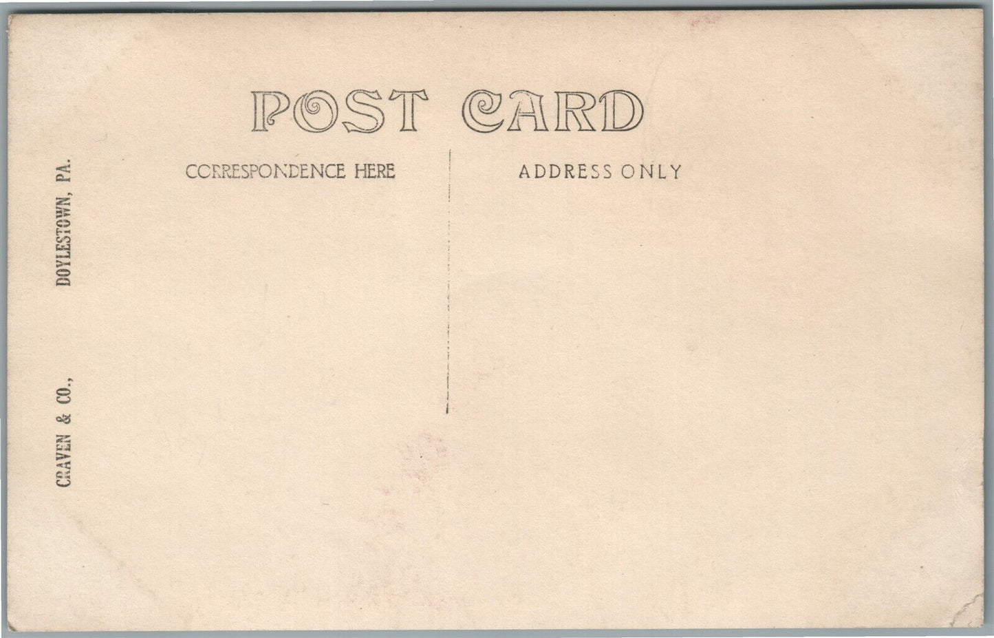 DOYLESTOWN PA CHURCH INTERIOR ANTIQUE REAL PHOTO POSTCARD RPPC