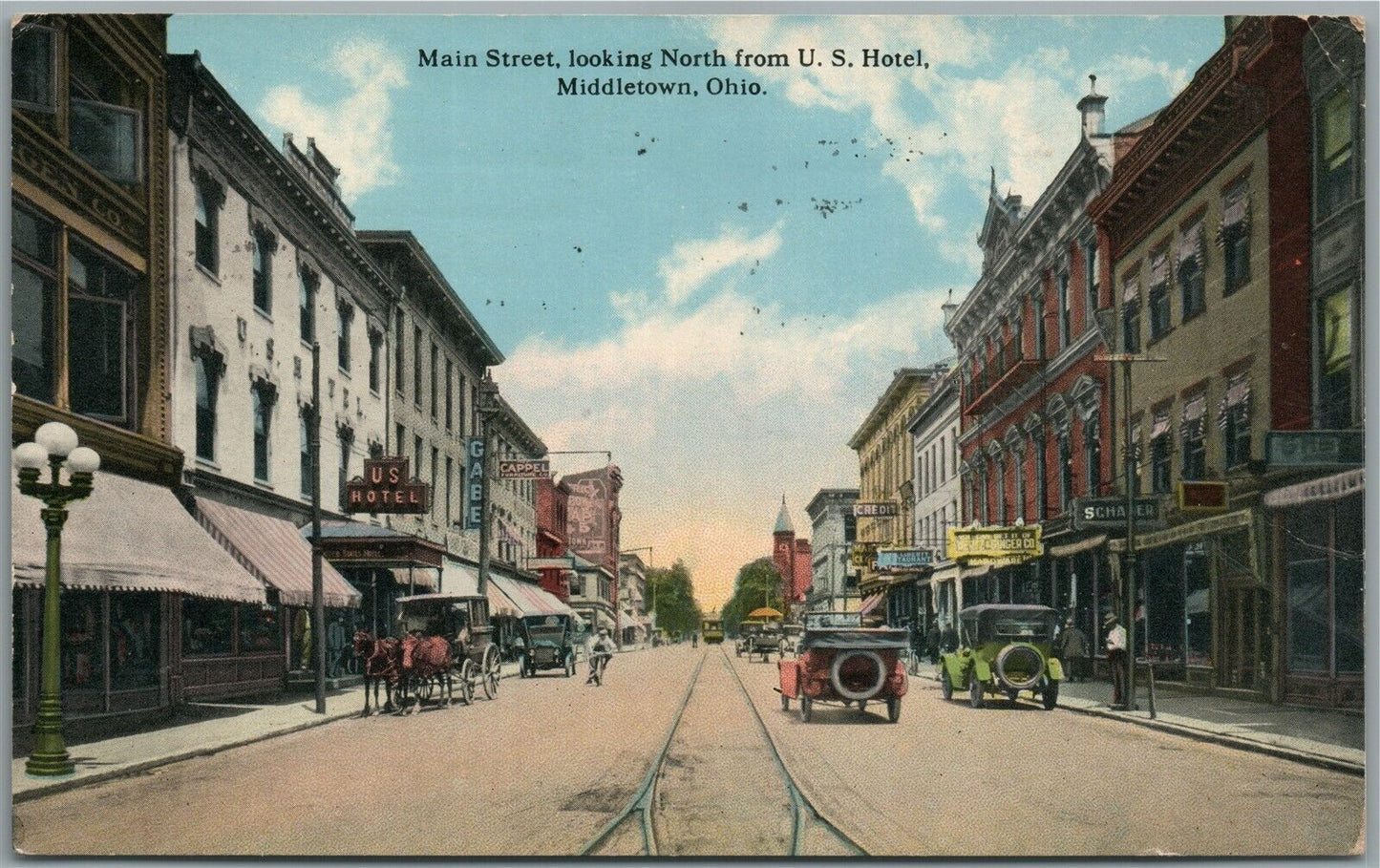 MIDDLETOWN OH MAIN STREET ANTIQUE POSTCARD