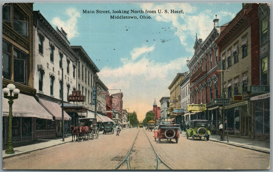 MIDDLETOWN OH MAIN STREET ANTIQUE POSTCARD