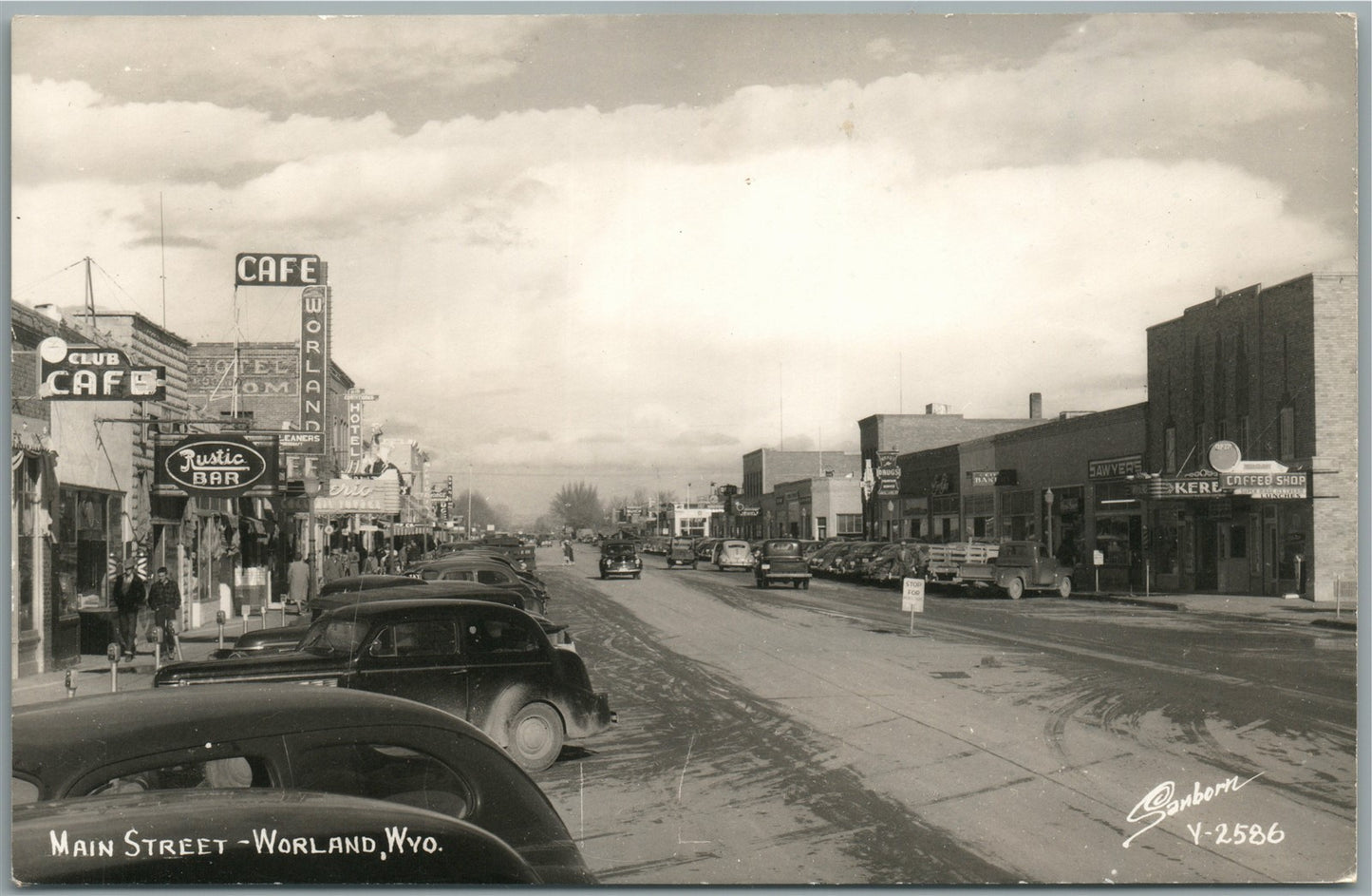 WORLAND WY MAIN STREET VINTAGE REAL PHOTO POSTCARD RPPC