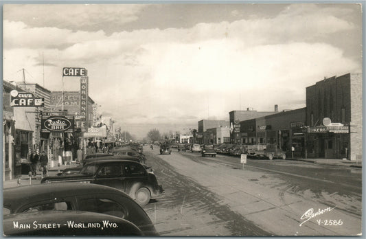 WORLAND WY MAIN STREET VINTAGE REAL PHOTO POSTCARD RPPC