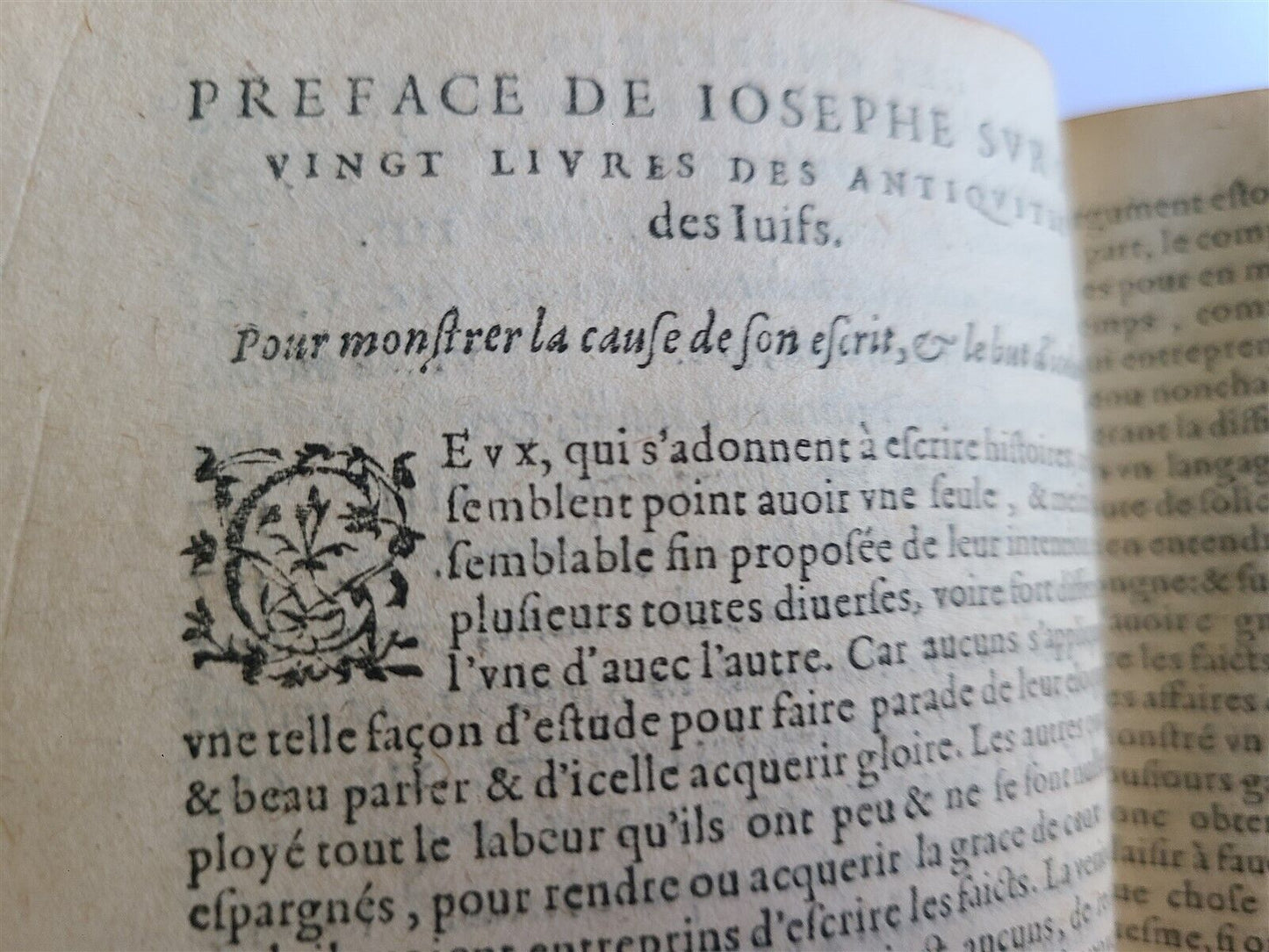 1599 HISTOIRE DE FL. IOSEPHE SACRIFICATEUR antique ILLUSTRATED Judaica 16th CENT