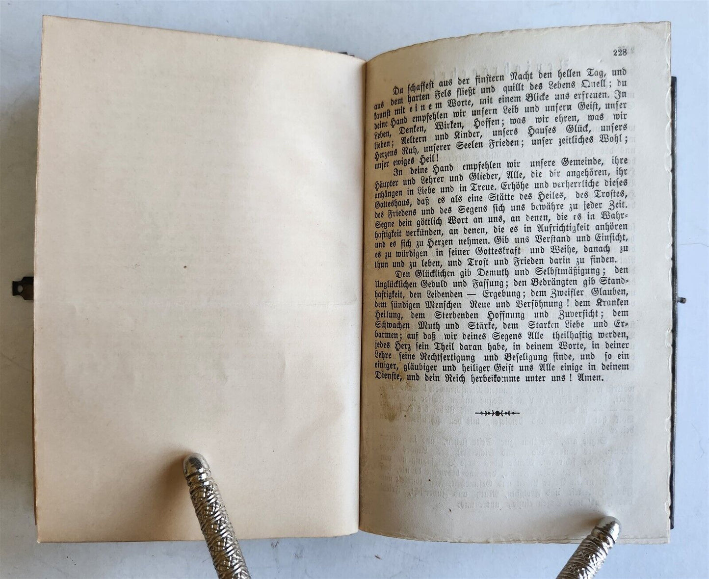 1873 JEWISH PRAYER BOOK antique FINE BINDING text in HEBREW & GERMAN Judaica