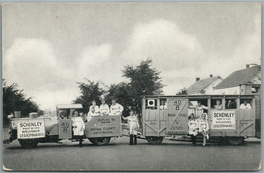 FRENCH WAR TIME TROOP TRAIN REPLICA ANTIQUE POSTCARD