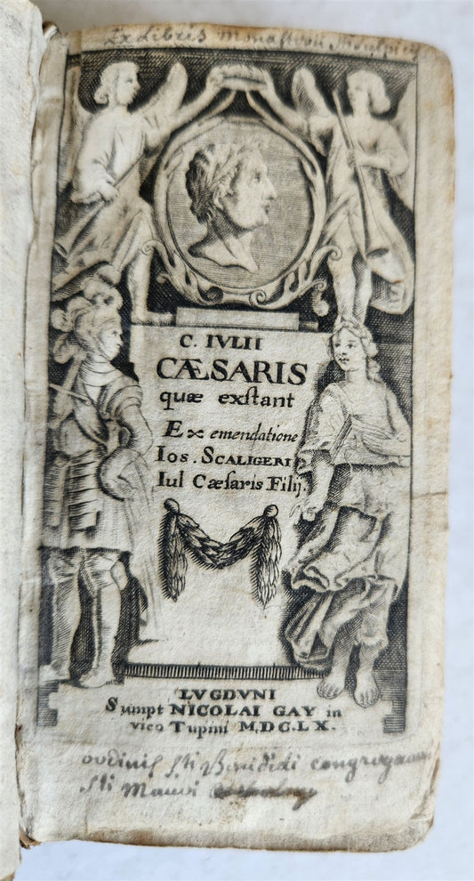1660 JULIUS CAESAR antique ILLUSTRATED w/ MAPS