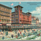 ATLANTIC CITY NJ HOLD TO LIGHT ANTIQUE POSTCARD GREEN'S DUNLOP & CHALFONTE HOTEL