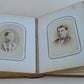 19th century AMERICAN PHOTO ALBUM w/ WASHINGTON PORTRAIT CLASPS antique RARE