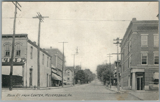 MEYERSDALE PA MAIN STREET ANTIQUE POSTCARD