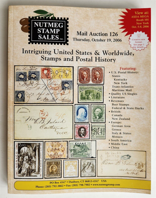 PHILATELIC STAMPS NUTMEG AUCTION CATALOG # 126 2006