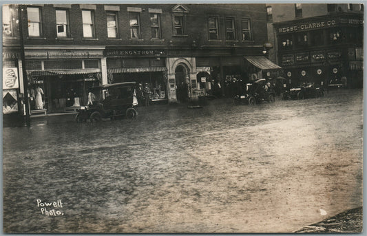 PITTSFIELD MA NORTH STREET 1914 FLOOD SCENE ANTIQUE REAL PHOTO POSTCARD RPPC