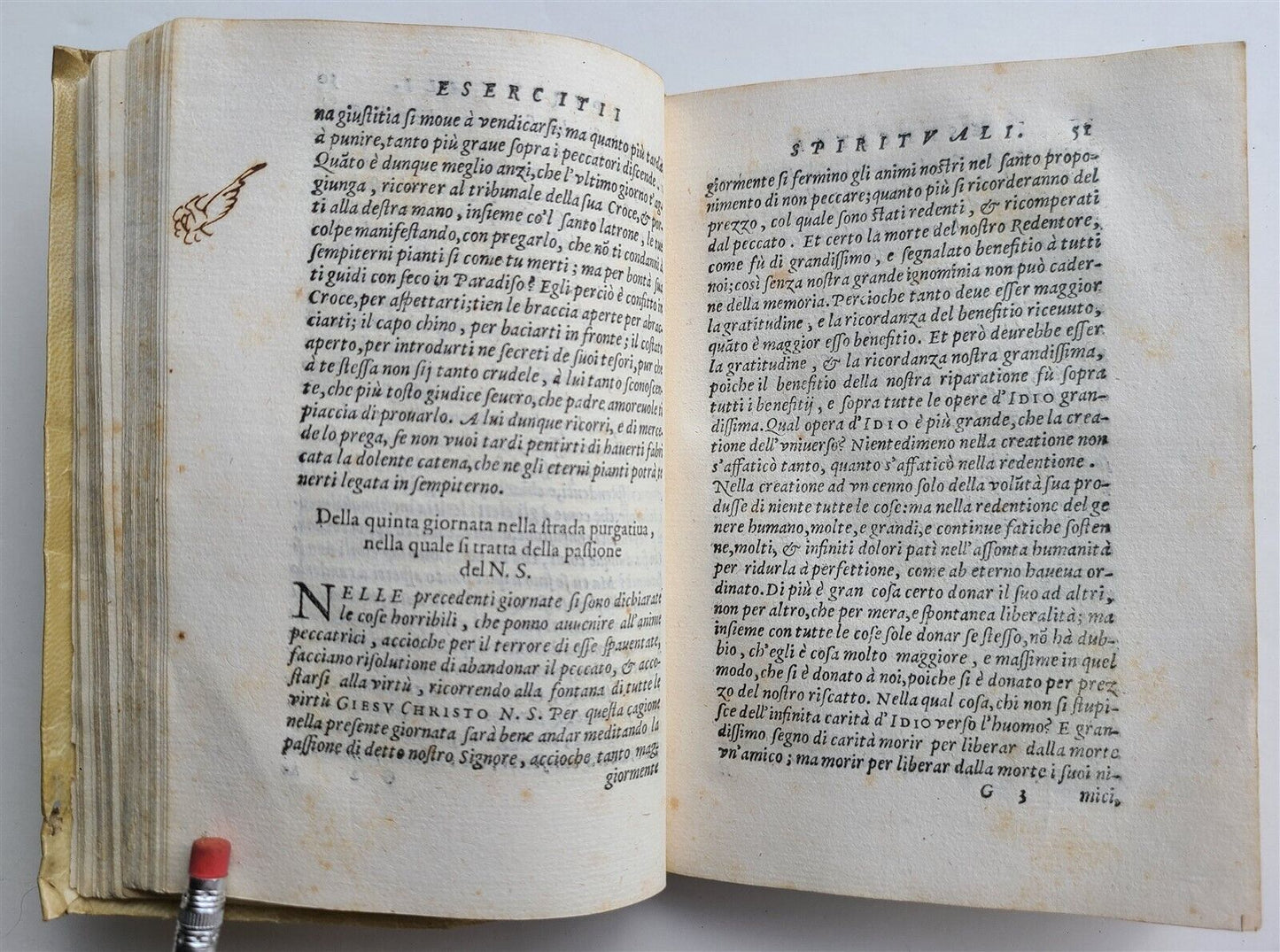 1580 Essercitii spirituali by Giulio Cesare Albicante antique VELLUM BINDING