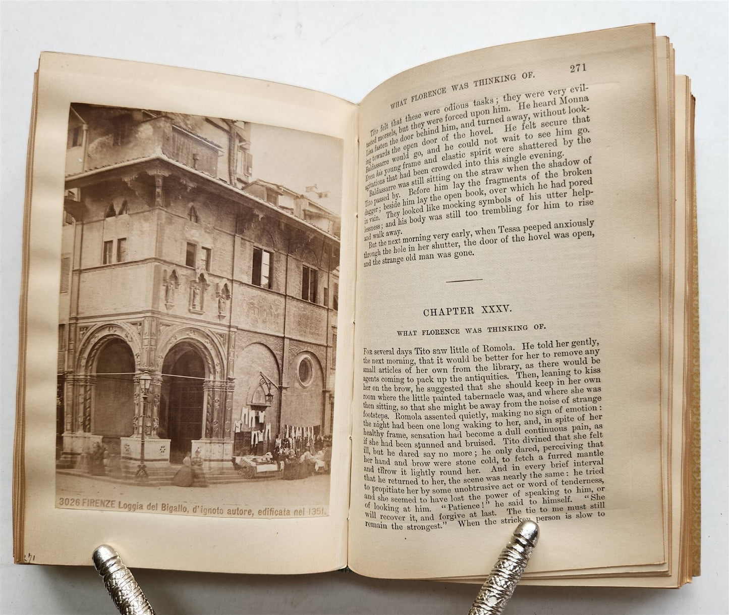 1863 ROMOLA by GEORGE ELIOT antique ILLUSTRATED w/ TIPPED IN PHOTOS