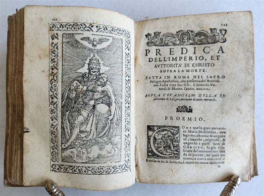 1581 SERMONS by MUSSO COPRNELIO antique 16th CENTURY vellum ILLUSTRATED scarce
