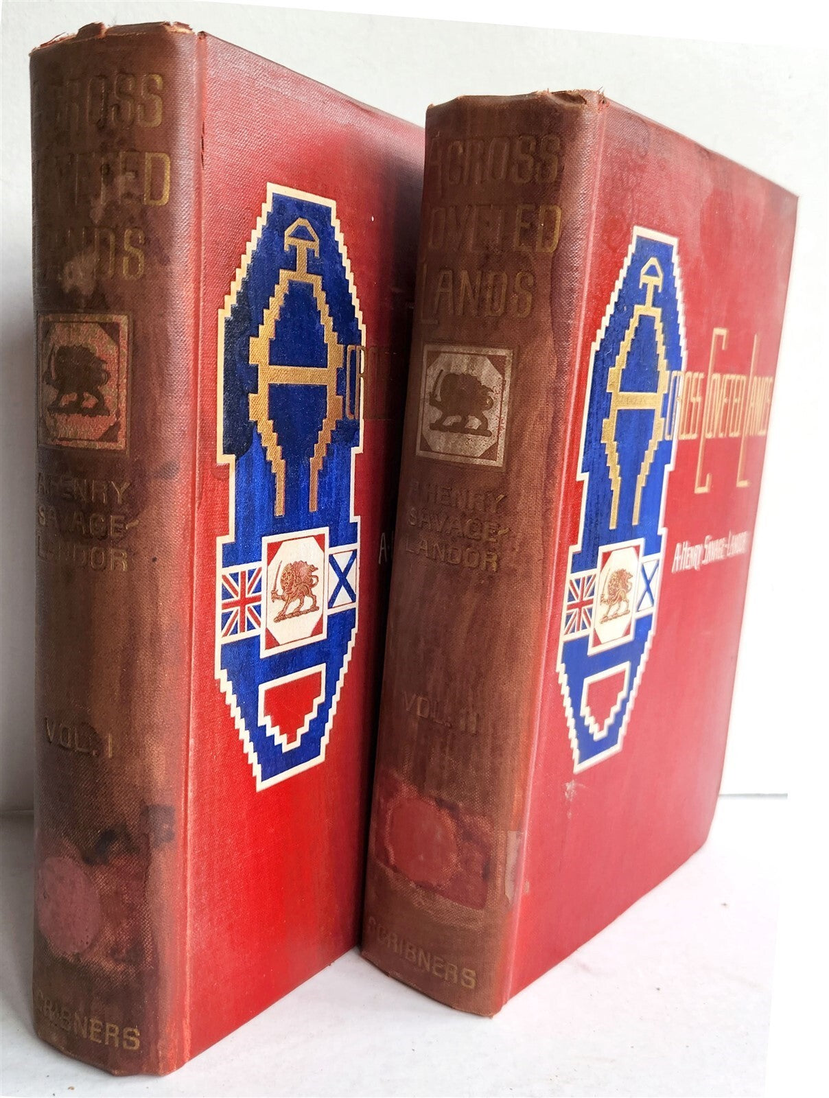 1903 ACROSS COVETED LANDS JOURNEY to CALCUTTA INDIA 2 VOLS. antique ILLUSTRATED