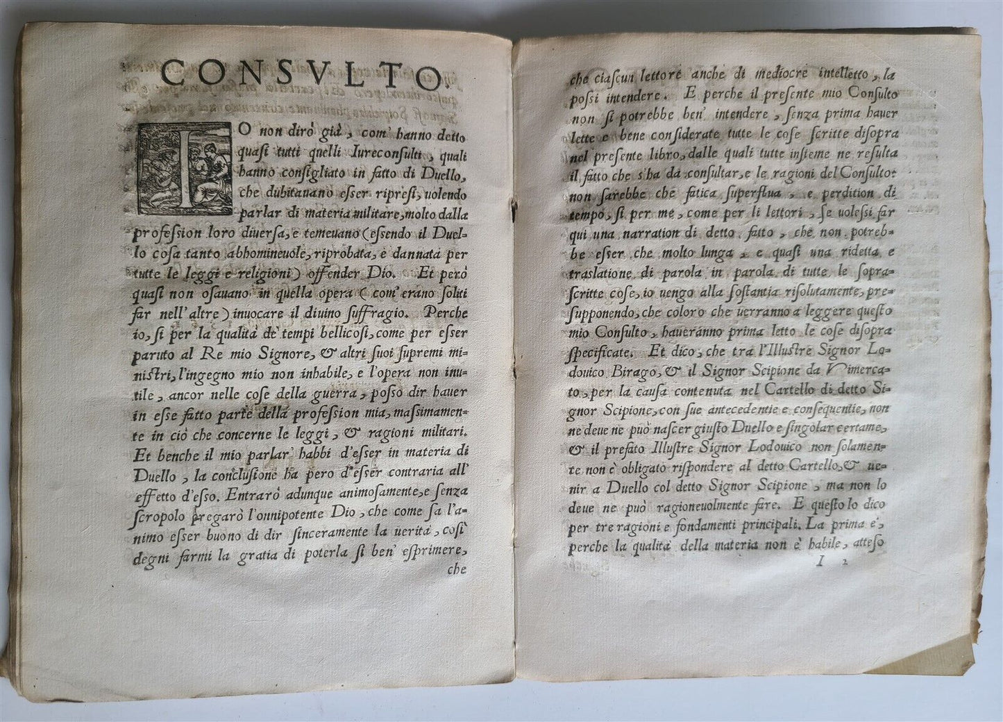 1561 DUELING MANIFESTO DELL ILL. SIGNOR LODOVICO BIRAGO antique 16th CENTURY