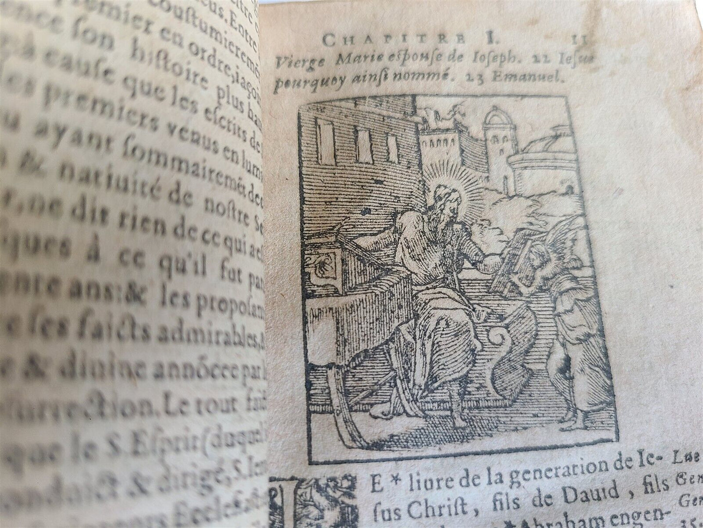 1617 BIBLE in FRENCH LE NOVUEAU TESTAMENT antique FULLY ILLUSTRATED