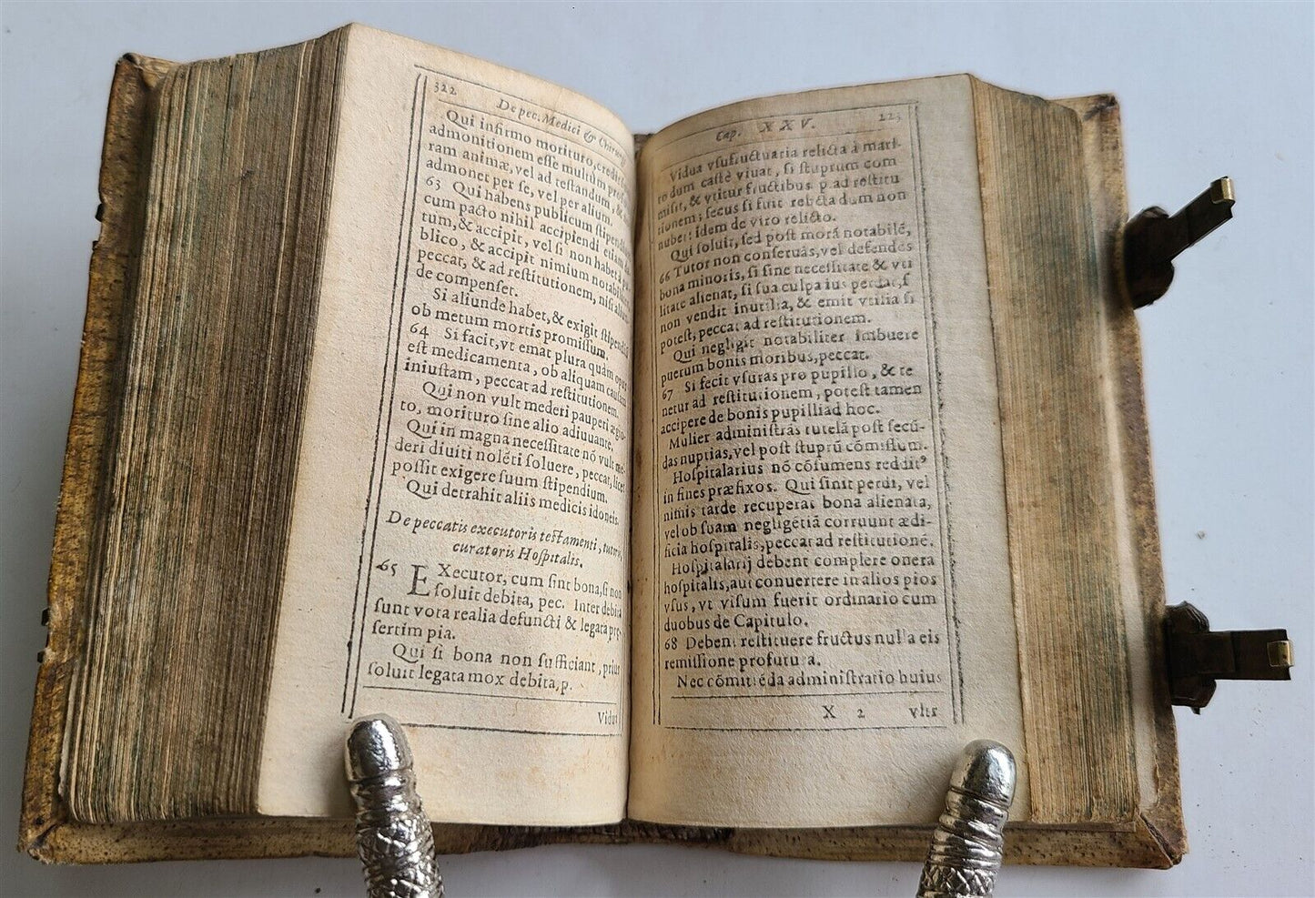 1592 COMPENDIUM MANUALIS NAVARRI by PETRO ALAGONA antique PIGSKIN BOUND w/CLASPS