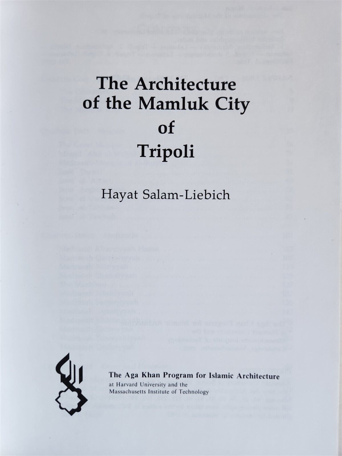 THE ARCHITECTURE of the MAMLUK CITY of TRIPOLI antique ILLUSTRATED