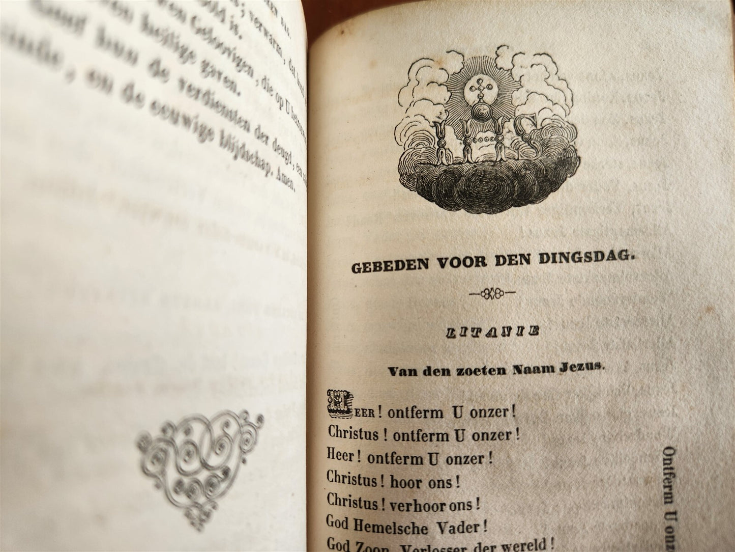 1843 DUTCH CHURCH BOOK antique w/ SILVER EDGES & CLASPS