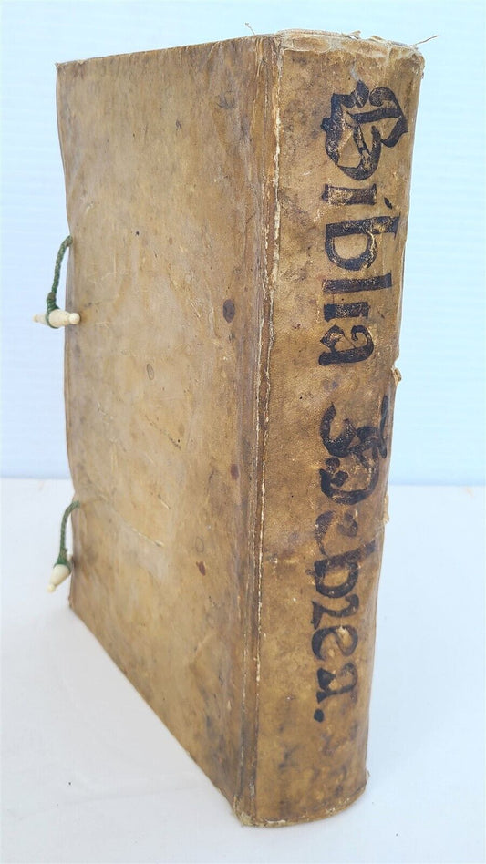 1584 GREEK & HEBREW BIBLE PLANTIN NEW & OLD TESTAMENT antique RARE FOLIO BIBLIA