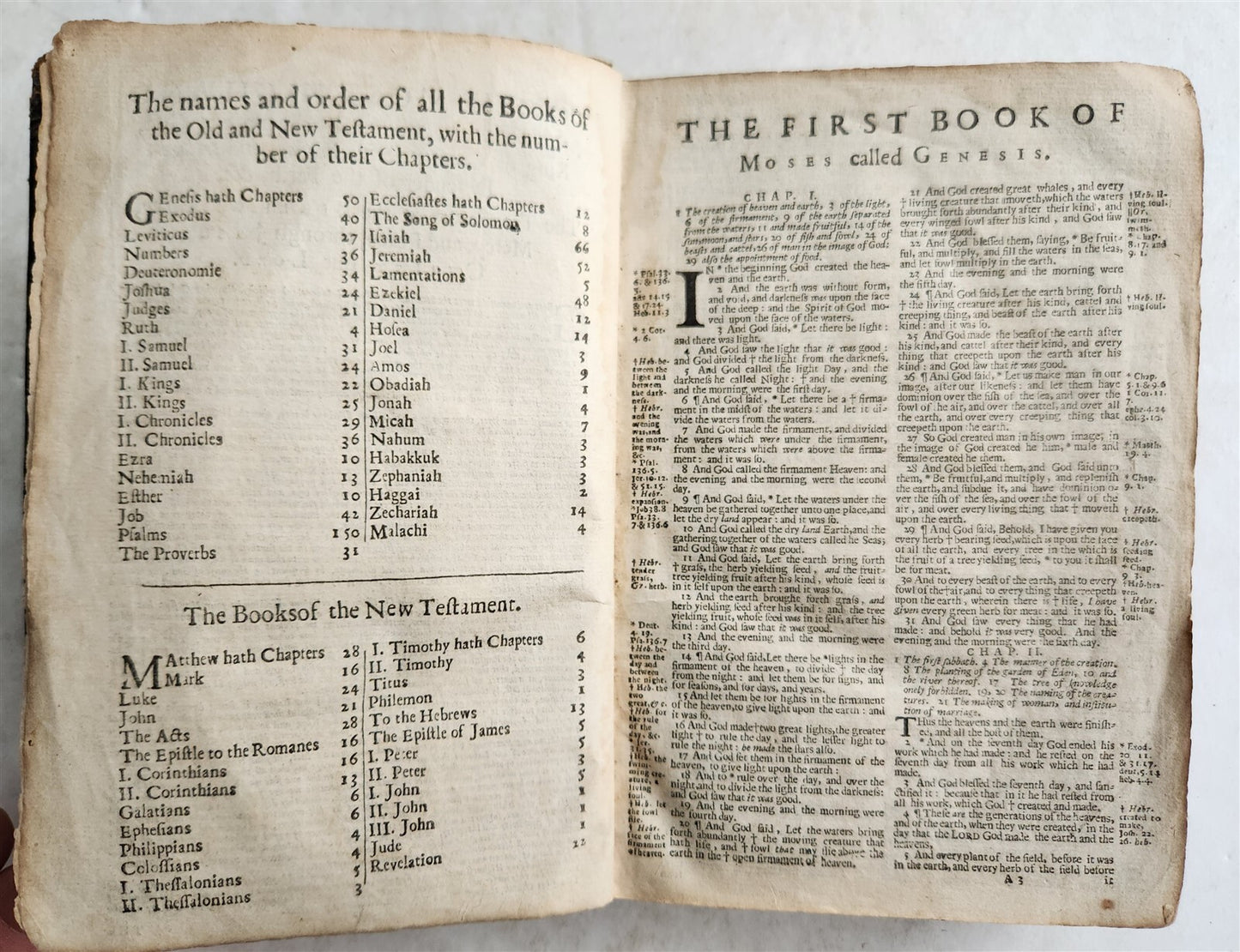 1660 BIBLE in ENGLISH OLD & NEW TESTAMENT by Henry Hills & John Field antique