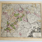 1720s MAP of GERMANY MOSELLE RIVER by J.B.HOMANN antique AUTHENTIC hand colored