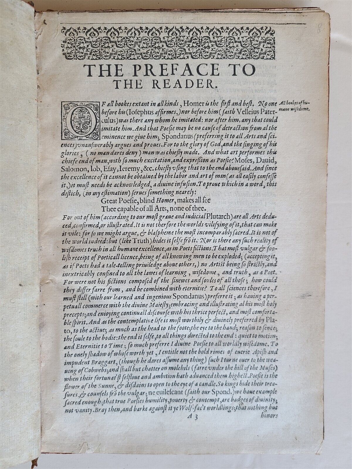 1611 ILLIADS of HOMER by GEORGE CHAPMAN antique 1st ENGLISH EDITION SCARCE