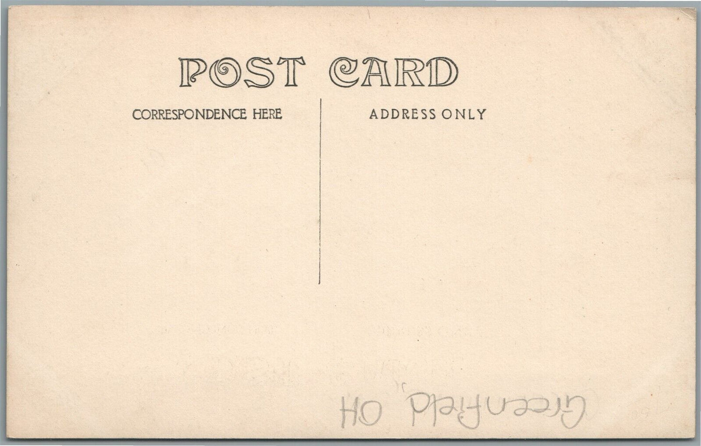 GREENFIELD OH CHURCH ANTIQUE REAL PHOTO POSTCARD RPPC