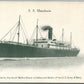 SS MANCHURIA SHIP ANTIQUE POSTCARD