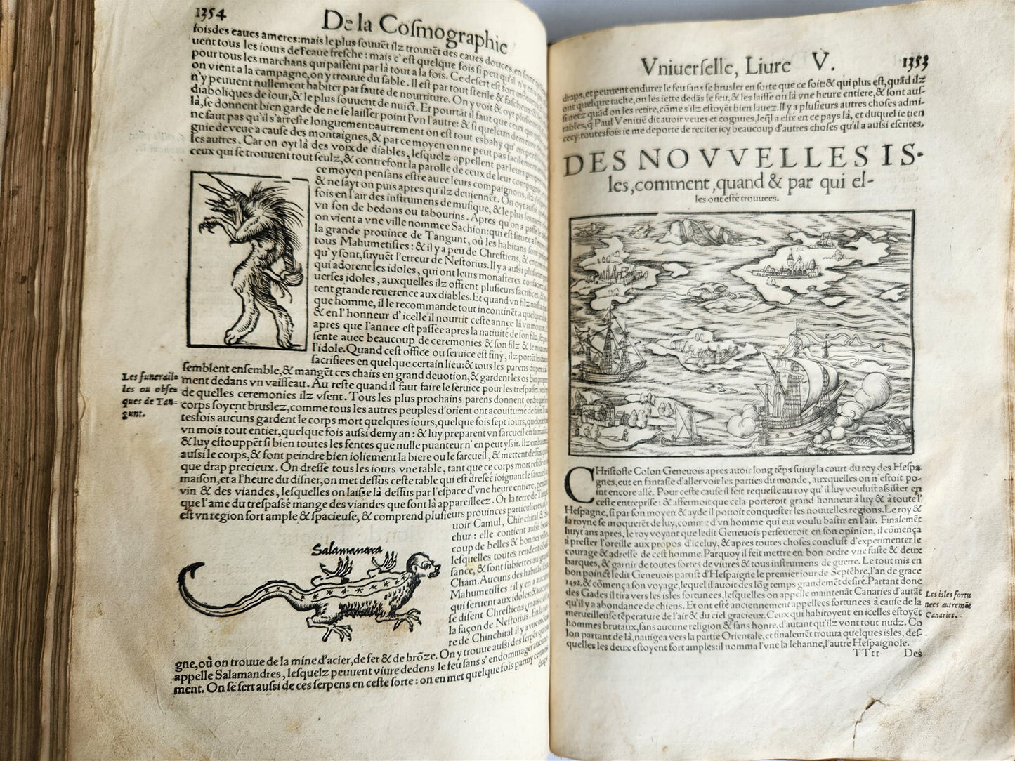 1556 COSMOGRAPHY by Sebastian Munster antique RARE ILLUSTRATED 16th cent. FOLIO