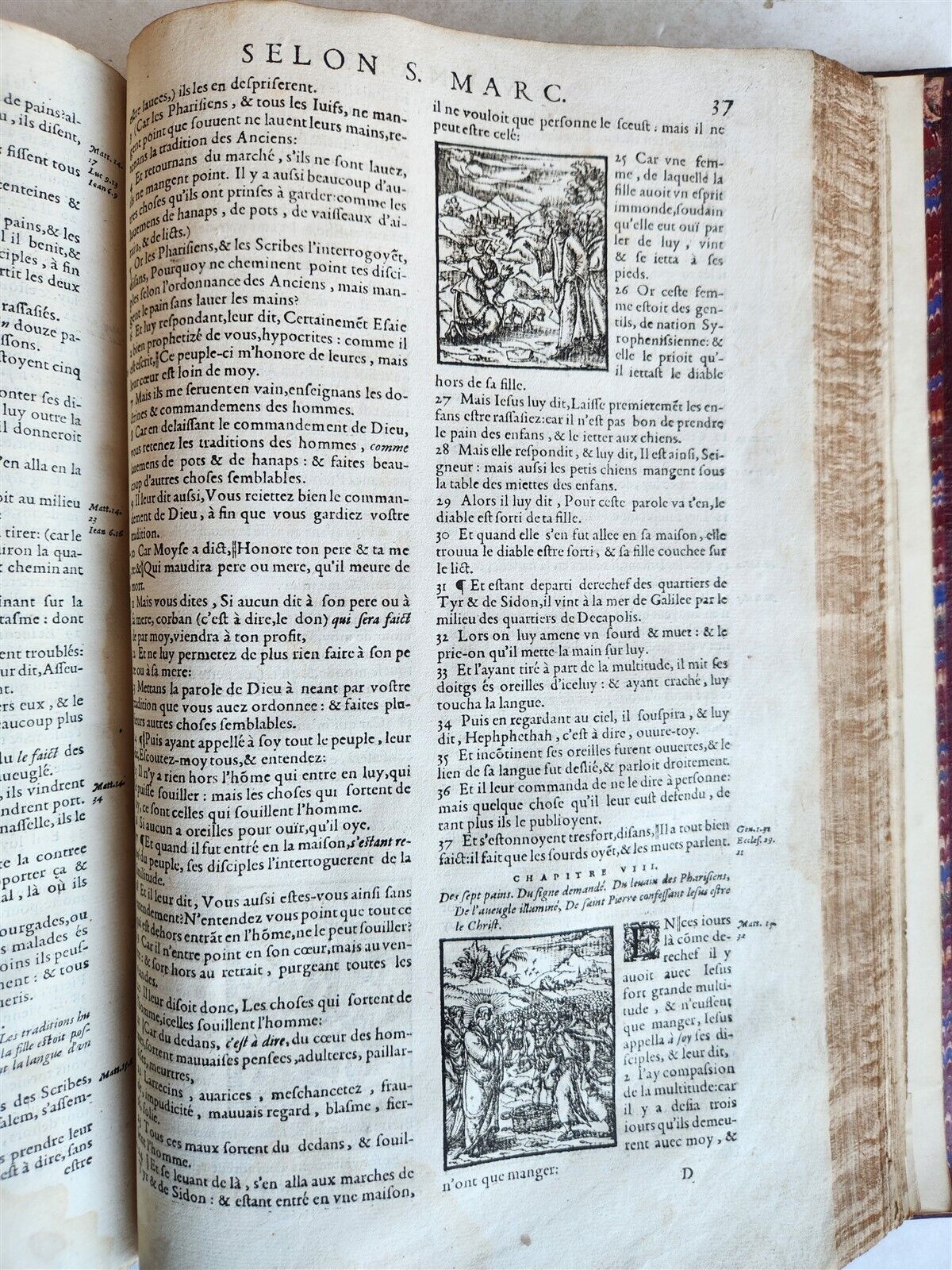 1578 BIBLE in FRENCH ILLUSTRATED antique MASSIVE FOLIO 16th CENTURY