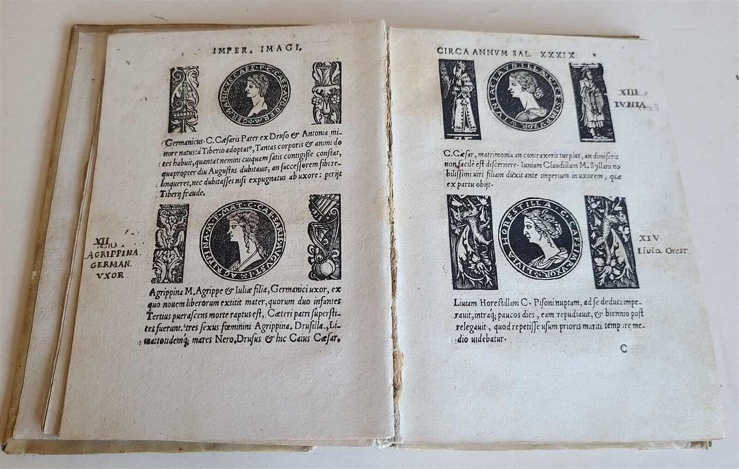 1535 ROMAN EMPERORS PORTRAITS ILLUSTRATED Imperatorum et Caesarum Vitae antique