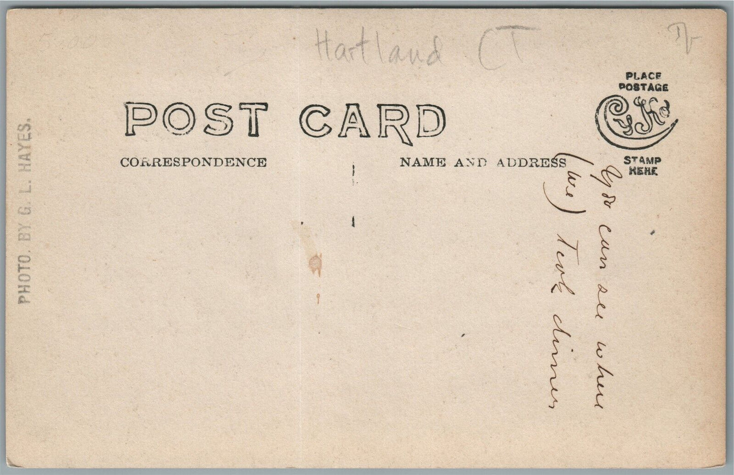 HARTLAND CT GENERAL VIEW ANTIQUE REA,L PHOTO POSTCARD RPPC