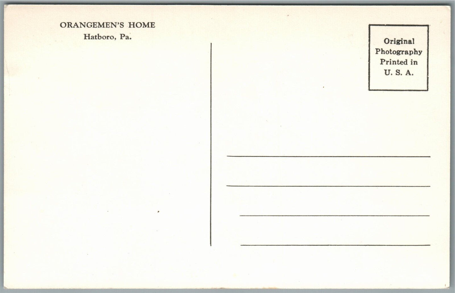 HATBORO PA ORANGE HOME VINTAGE REAL PHOTO POSTCARD RPPC