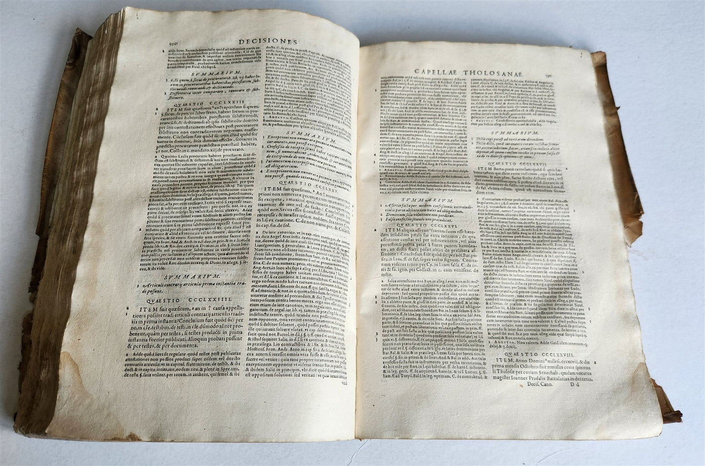 1567 CANON LAW antique 16th CENTURY FOLIO vellum binding Decisiones Canonicae