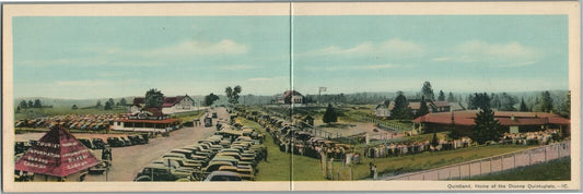 CANADA QUINTLAND FOLDING DOUBLE ANTIQUE POSTCARD