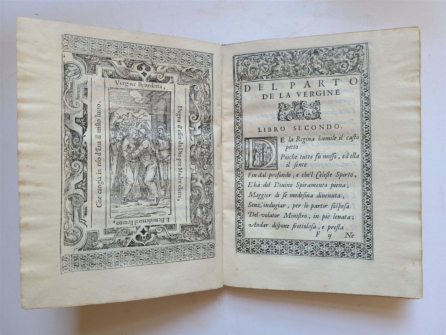 1588 DEL PARTO DELLA VERGINE DEL SANAZARO antique 16th CENT. POETRY illustrated