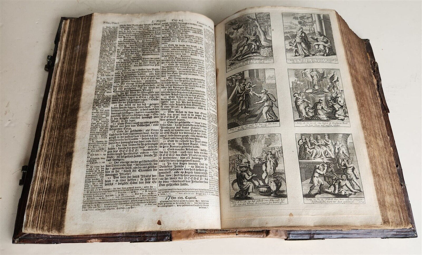 1738 BIBLE DUTCH BIBLIA MASSIVE FOLIO ILLUSTRATED antique