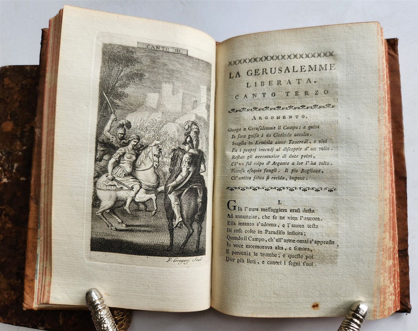 1778 Gerusalemme liberata by TORQUATO TASSO antique ILLUSTRATED 2 volumes