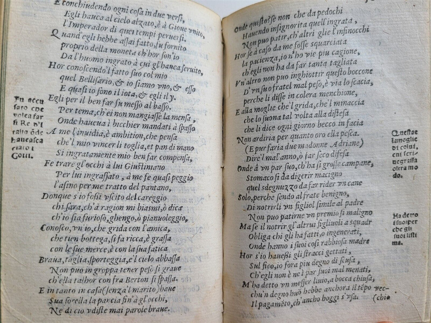 1566 SATIRICAL POETRY of ANDREA DA BERGAMO antique in ITALIAN