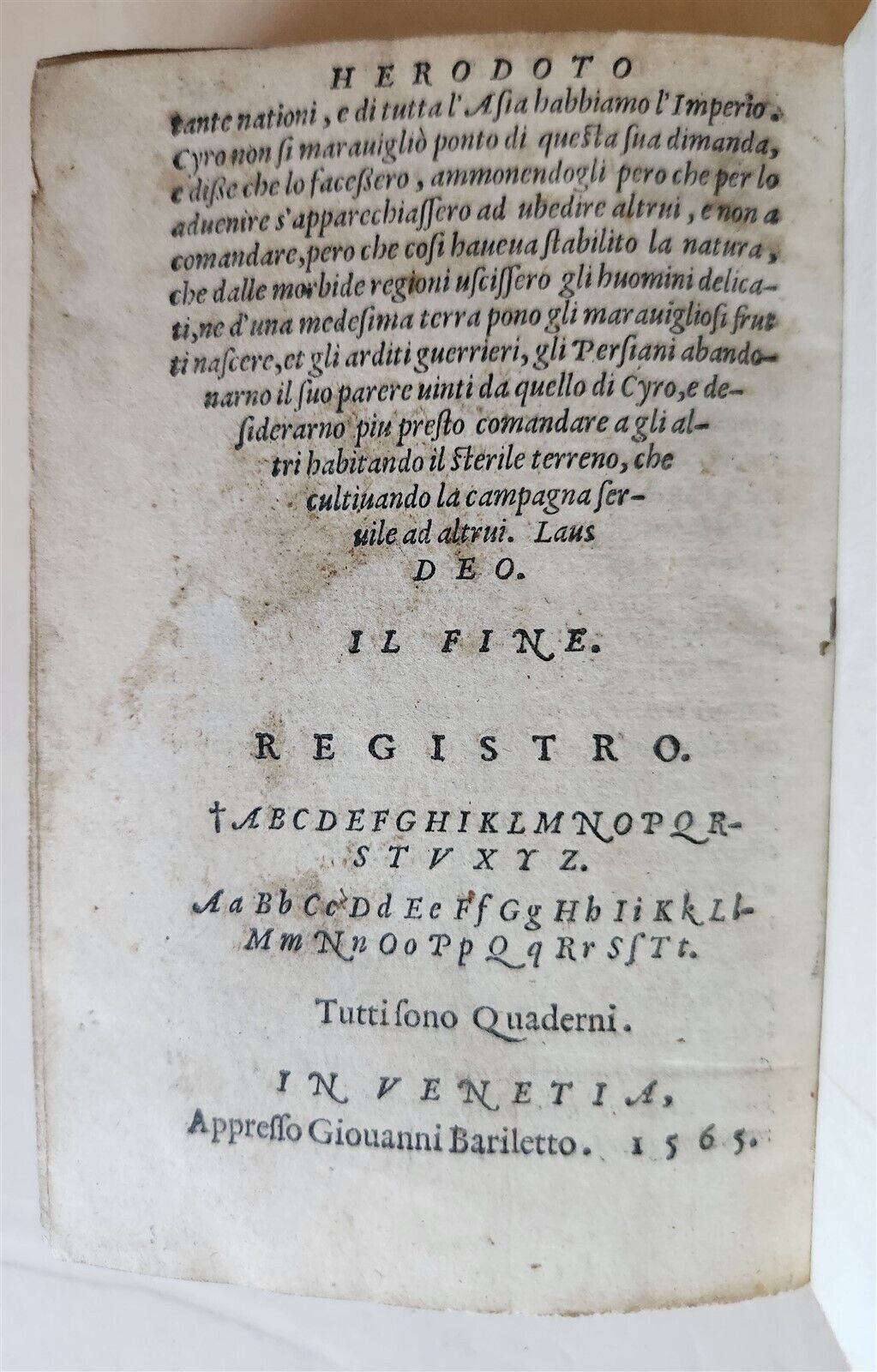 1565 HERODOT HISTORY GREECE & PERSIA WAR antique DELLE GUERRE DE GRECI et PERSI