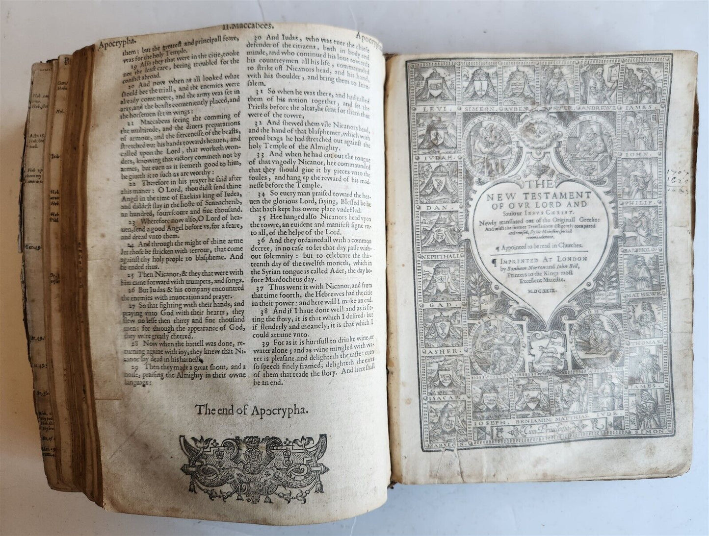 1629 BIBLE in ENGLISH antique ILLUSTRATED Old & New Testament