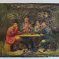 RUSSIAN 19th century antique LACQUER BOX LUKUTIN MANUFACTURE large TAVERN SCENE