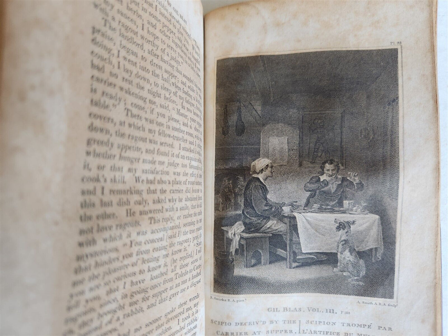 1844 ADVENTURES OF GIL BLAS antique EARLY AMERICAN BINDING HARTFORD ILLUSTRATED