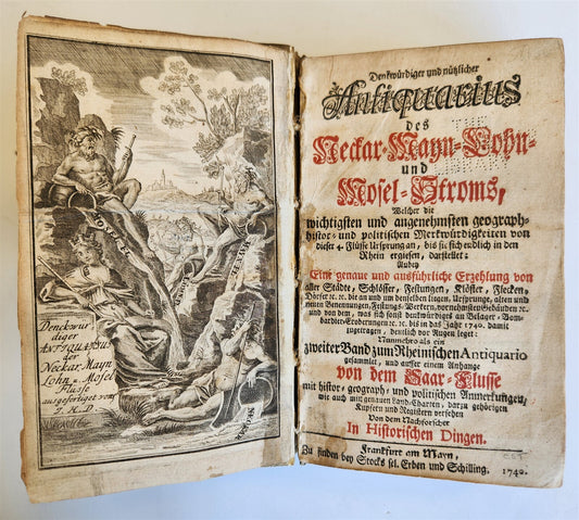 1740 ANTIQUITIES & GEOGRAPHY of GERMAN RIVERS antique ILLUSTRATED